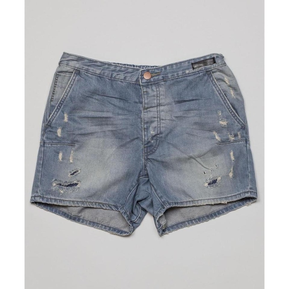 Man X One Teaspoon NEW Distressed Mr Blonde‎ Denim Shorts Blue Jack Size 28